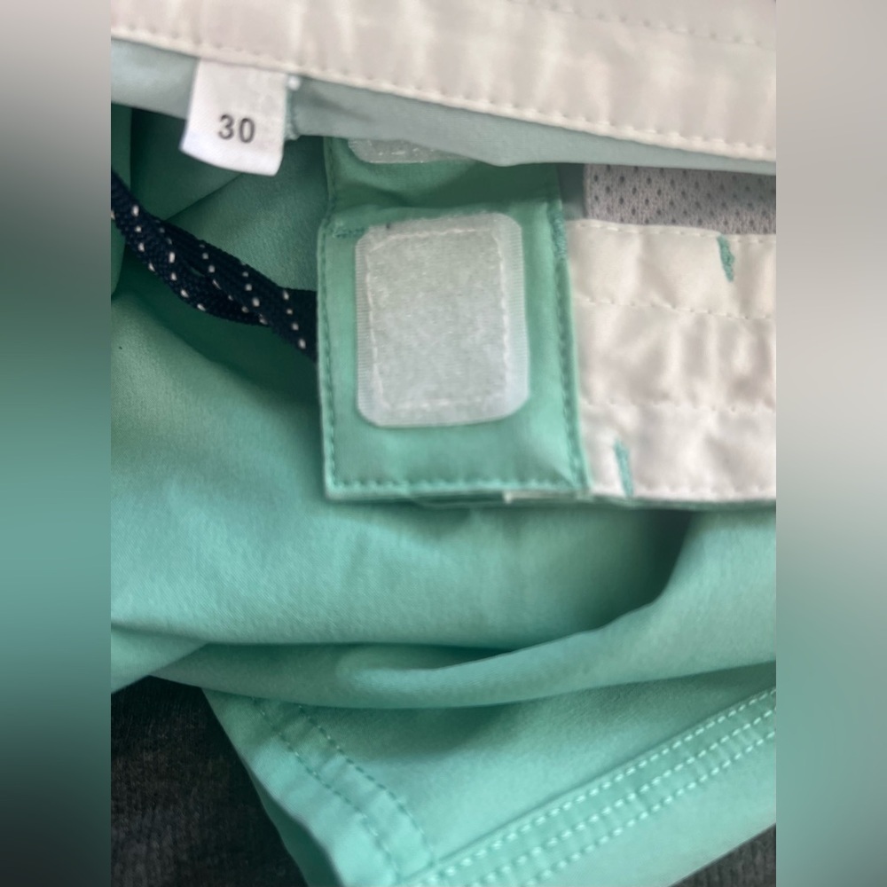 Billabong Men's Aqua Teal Boardshorts with Black Patterned Side Panels/Sz 30 - Picture 5 of 7